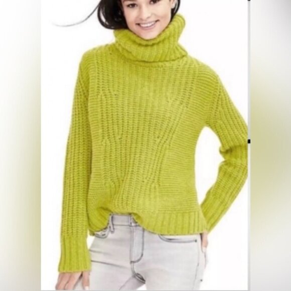 ** Birretti Chartreuse Merino Alpaca Mix Turtleneck Sweater US M - Picture 8 of 8